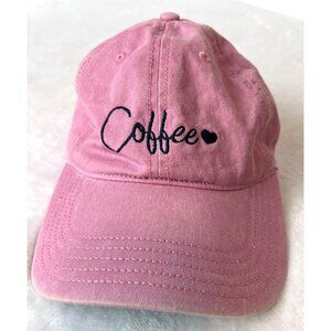 Home Free "COFFEE" Snapback Hat Cap Cotton OSFM Floral Pink